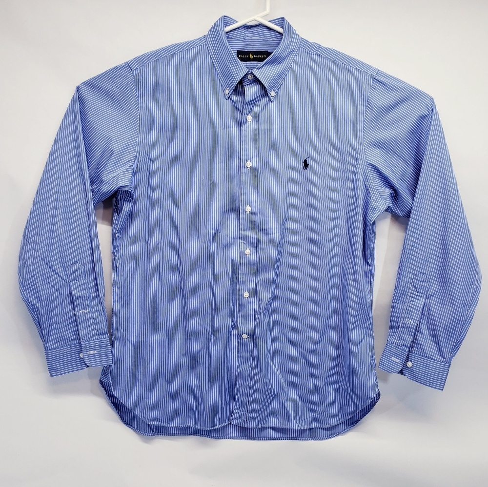 Ralph Lauren Blue & White Striped Button Down